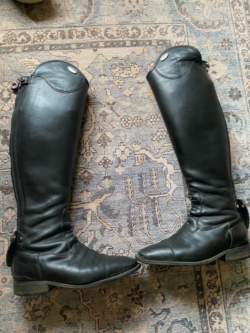 Deniro Tall Black Leather Riding Boots